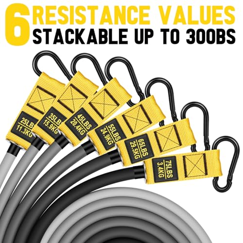Image of Heavy Resistance Bands for Working Out, 300lbs /360lb /420lb Exercise Bands Workout Bands with Handles, Door Anchor, Ankle Straps, Home Gym Workout Equipment for Men Fitness Strength Training Stretching