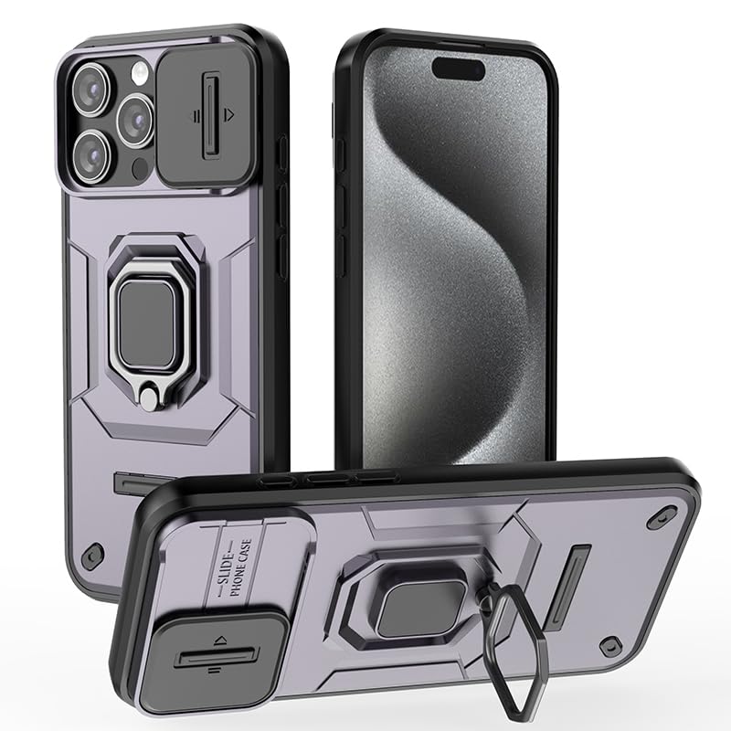 Etui na telefon komórkowy vivo V60 5G, uchwyt samochodowy, przesuwne okno, odporne na wstrząsy, ochronne etui na telefon, wojskowe, ochrona obiektywu, fioletowe