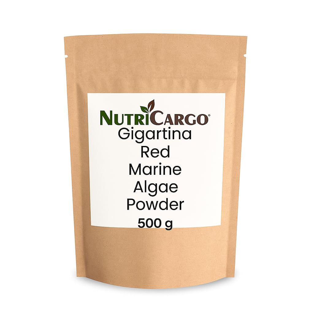 NutriCargo Gigartina Red Marine Algae Powder 500g – Seaweed Powder Bulk, Superfood for Smoothies – Dried Seaweed Organic Algae Powdered