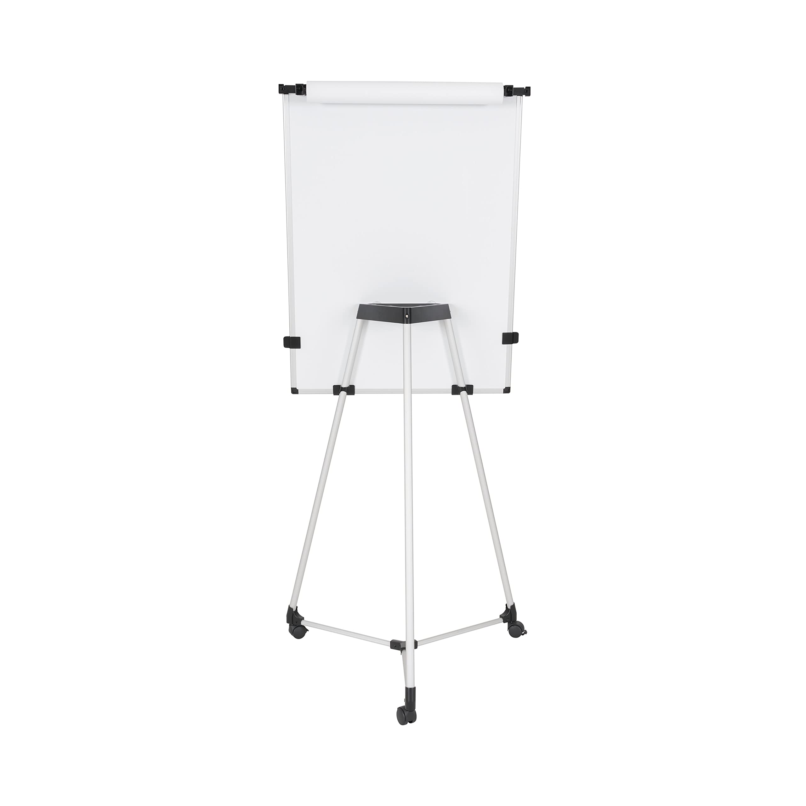 Bi-Office Earth Kyoto Lavagna Portablocco Treppiede, Con Rotolo Di Carta, Con Bracci Estensibili, 70 x 100 cm (formato euro), Superficie Magnetica e Cancellabile A Secco, Cornice In Alluminio