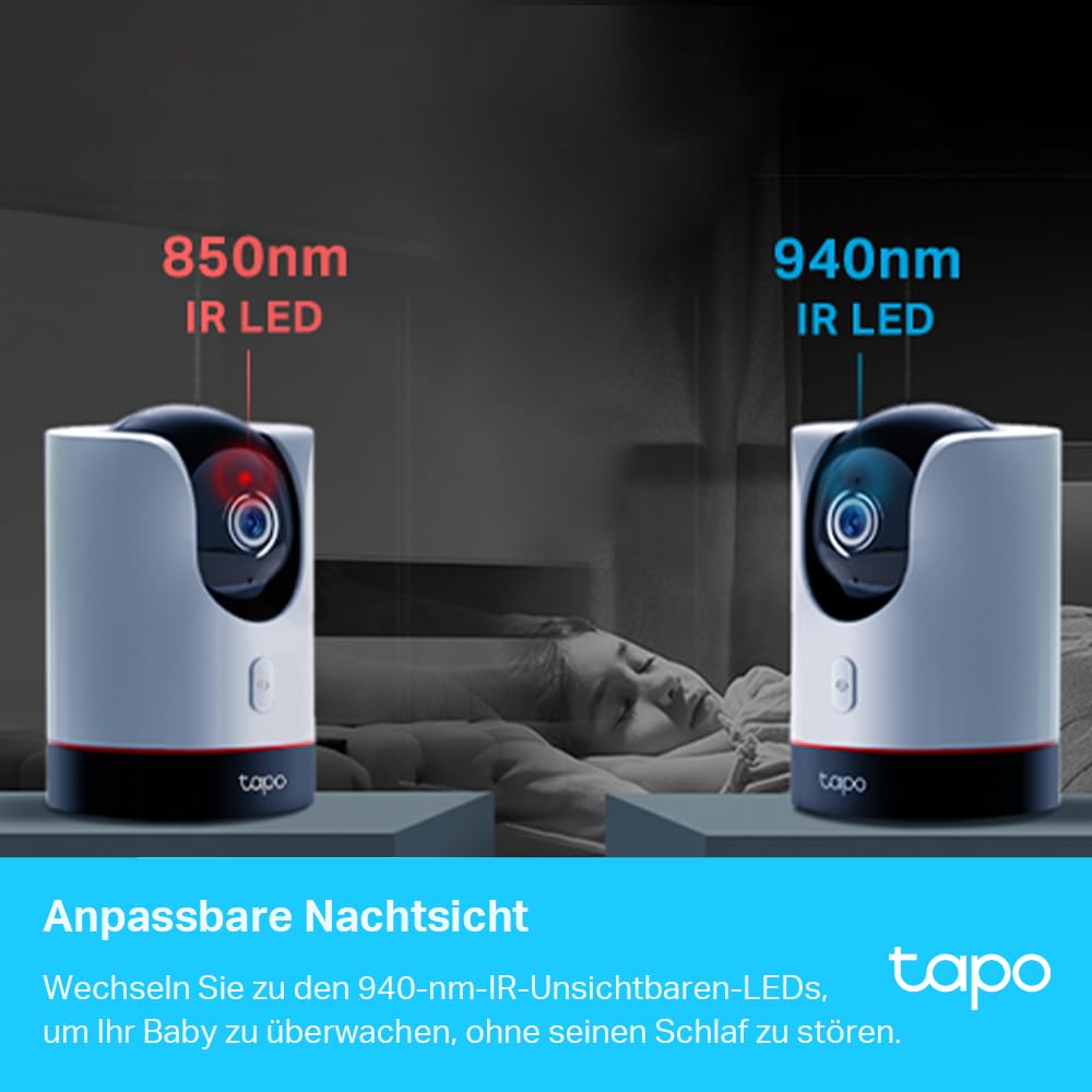 Tapo C225 360° WLAN-Überwachungskamera für Innenräume, 2K 4MP, Physischer Privatsphärenmodus, Starlight-Sensor, Bewegungserkennung, kompatibel mit Apple Homekit, Alexa und Google Home