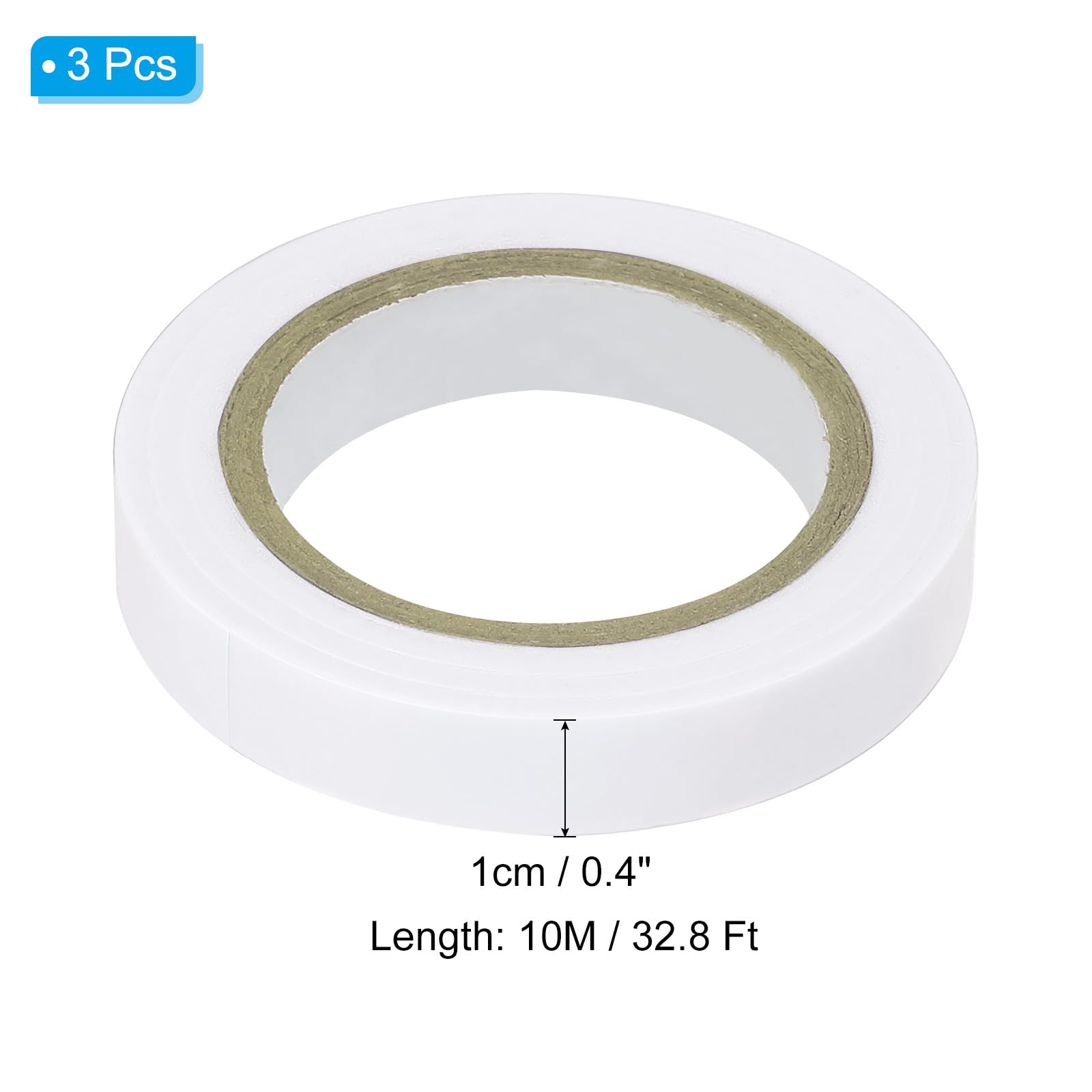 PATIKIL 32.8Ft Grip Finishing Tape, 3 Pack PVC Racquet Finishing Tapes Racket Accessories Sticky Seal for Tennis Badminton White - Image 2