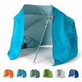 Produce Shop Ombrellone Mare Portatile Moto Leggero Alluminio Spiaggia Tenda 200 cm Piuma - Azzurro