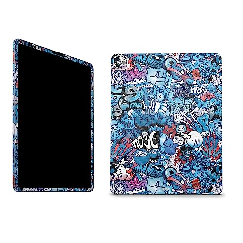 Image of MightySkins Carbon Fiber Skin Compatible with Apple iPad Pro 12.9 inch M2 6th Gen (2022) Full Wrap Kit - Blue Meanies | Protective, Durable Textured Carbon Fiber Finish | Easy to Apply | Made in The USA
