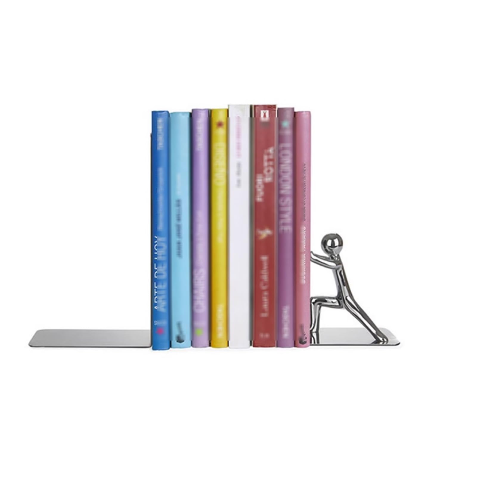 Wytrzymałe metalowe podpórki do książek ze stali nierdzewnej Kung Fu Man 1 para antypoślizgowych uchwytów na książki Nordic Creative Book Stopper