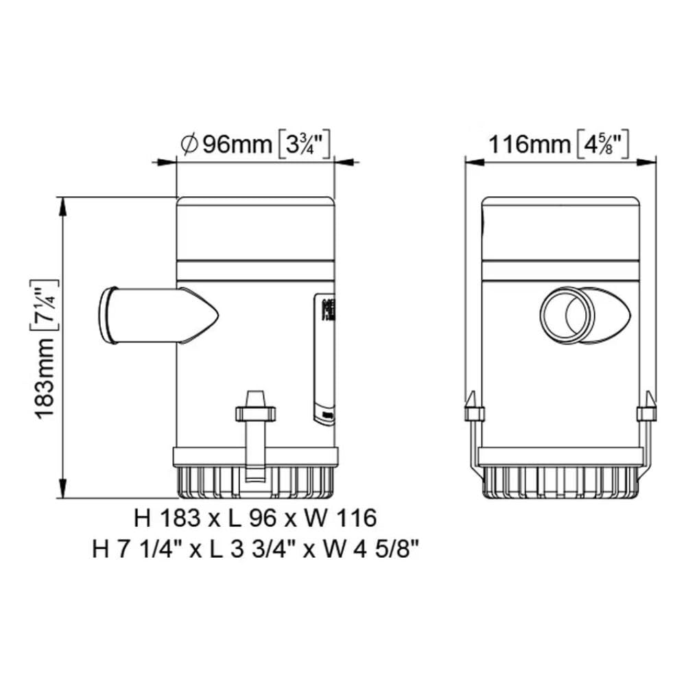 MARCO UP2000 pompa zęzowa, 24 V, 126 l/min, wysokość tłoczenia 4 m, 150 W, 16016013