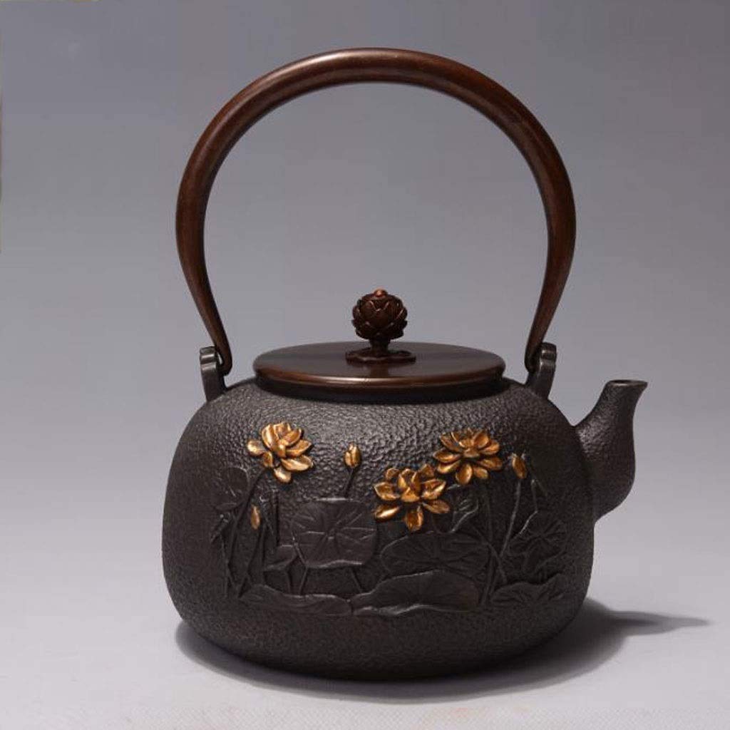 MGEMJMJ Tea Kettle Tea Pot, Japanese Teapot For Loose Leaf Tea, Handmade Small Tea Kettle, Cast Iron Retro Tea Infuser, 1.2 Litre