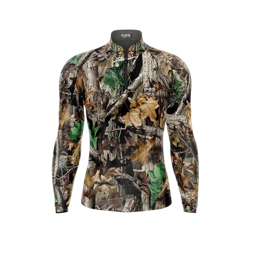 PQS FISHING Camisa De Pesca Pescador Pescada Camuflada Com Proteção UV50+ PQS (II) REF 04 (BR, Alfa,