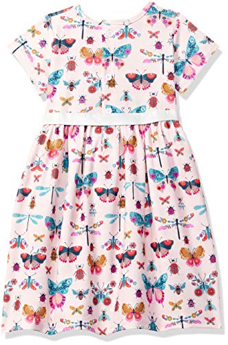 Image of Gubbarey Girl's Cotton Blend Fit and Flare Knee-Length Casual Dress (DRG2021 2020 Peach 7-8 Y)