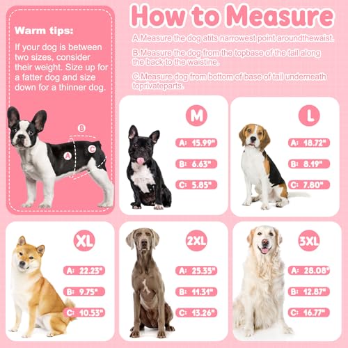 Image of Reusable Female Dog Diapers with Suspender, Washable Dog Period Panties, Highly Absorbent Female Dogs Diapers for Heat Incontinence, X-Large