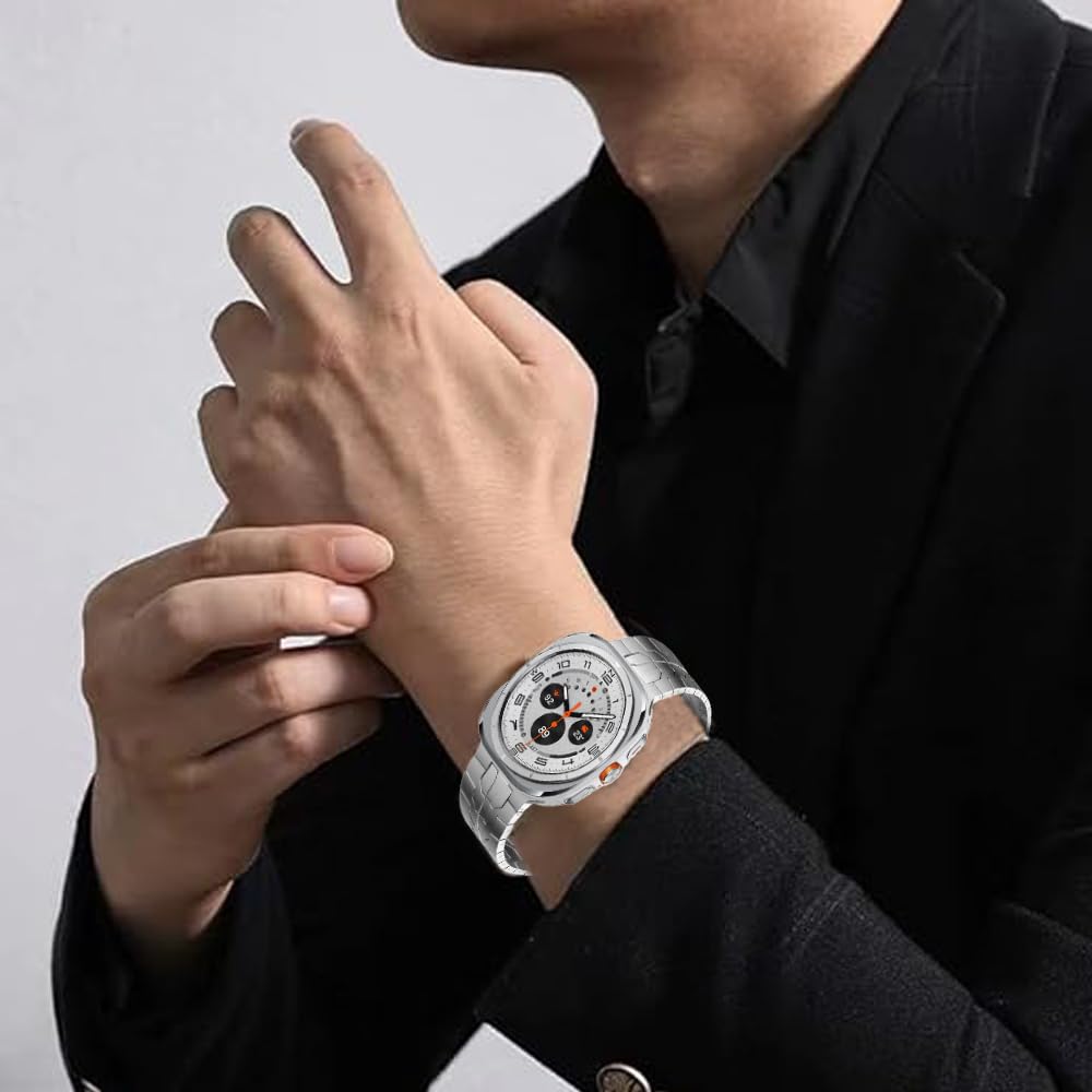Bracelet magnétique en titane pour Samsung Galaxy Watch 7 Ultra 47 mm, bracelet de montre sans Gap, avec sangle à boucle intégrée