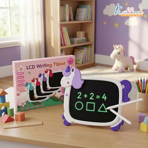 Image of Unicorn LCD Writing Magic Tablet 8.9 Inch, Electronic Drawing Pad for Kids, Preschool Early Education Toy, Toddler Travel Game for Boys & Girls, Birthday Gift for 3 4 5 6 7 8 9 Year