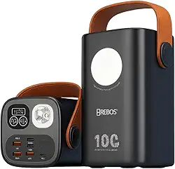 Carregador Portátil Power Bank 60000mAh 100W Ultra Rápido Premium, Carrega Star-link Display Digital, Múltiplas Portas USB, Preto