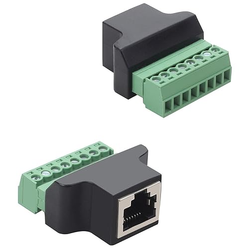 Adaptador de bloque de terminales de tornillo RJ45 macho a 8 pines para extensor Ethernet Cat7 Cat6 Cat5 CCTV Internet digital, enchufe macho RJ45 a
