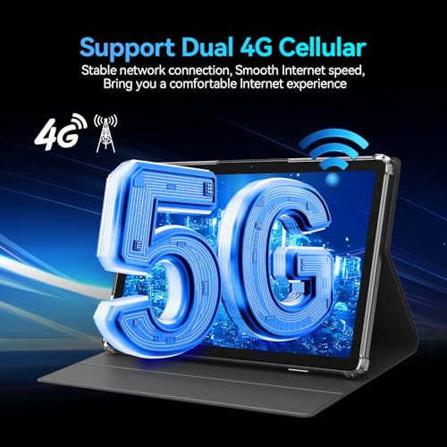 Image of Android 14 Tablet 2025 11 Inch Tablets, 128GB+16(8+8 Expand)GB /512GB Expandable, Dual 4G Cellular with Octa-Core Processor, 2 in 1 Tablet with Keyboard, 21MP Camera /8000mAh Battery /GPS /5G WiFi