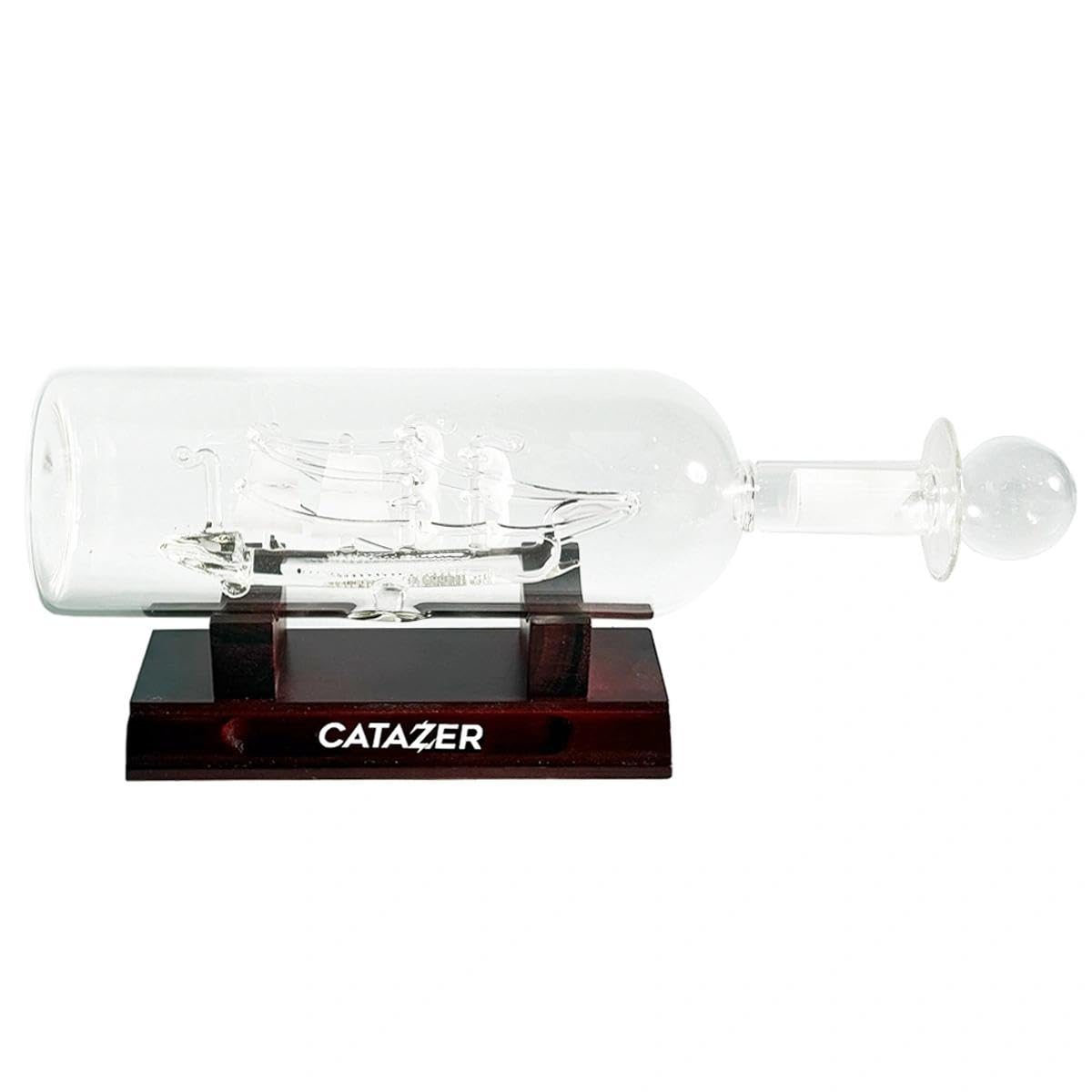 Home Decore Ship in A Bottle Glass Boat Wooden Home Room Decoration Vintage Hogar Decoration Accessories (White)