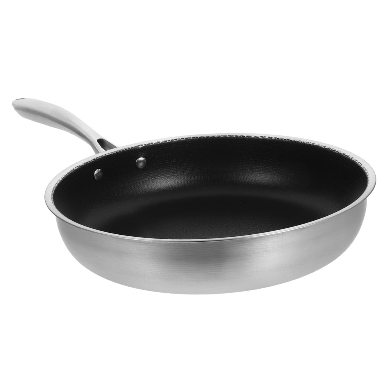Padella in Acciaio Inossidabile Nido D'ape Antiaderente per Frittata e Uova, Facile da Maneggiare Fondo Piatto per Cucinare Bistecche