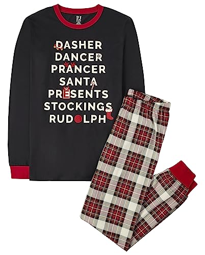 Image of The Children's Place Family Matching Holiday Long Sleeve Pajama Sets, Cotton