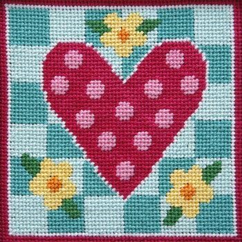 Alice Peterson Polka Dot Heart Needlepoint Kit