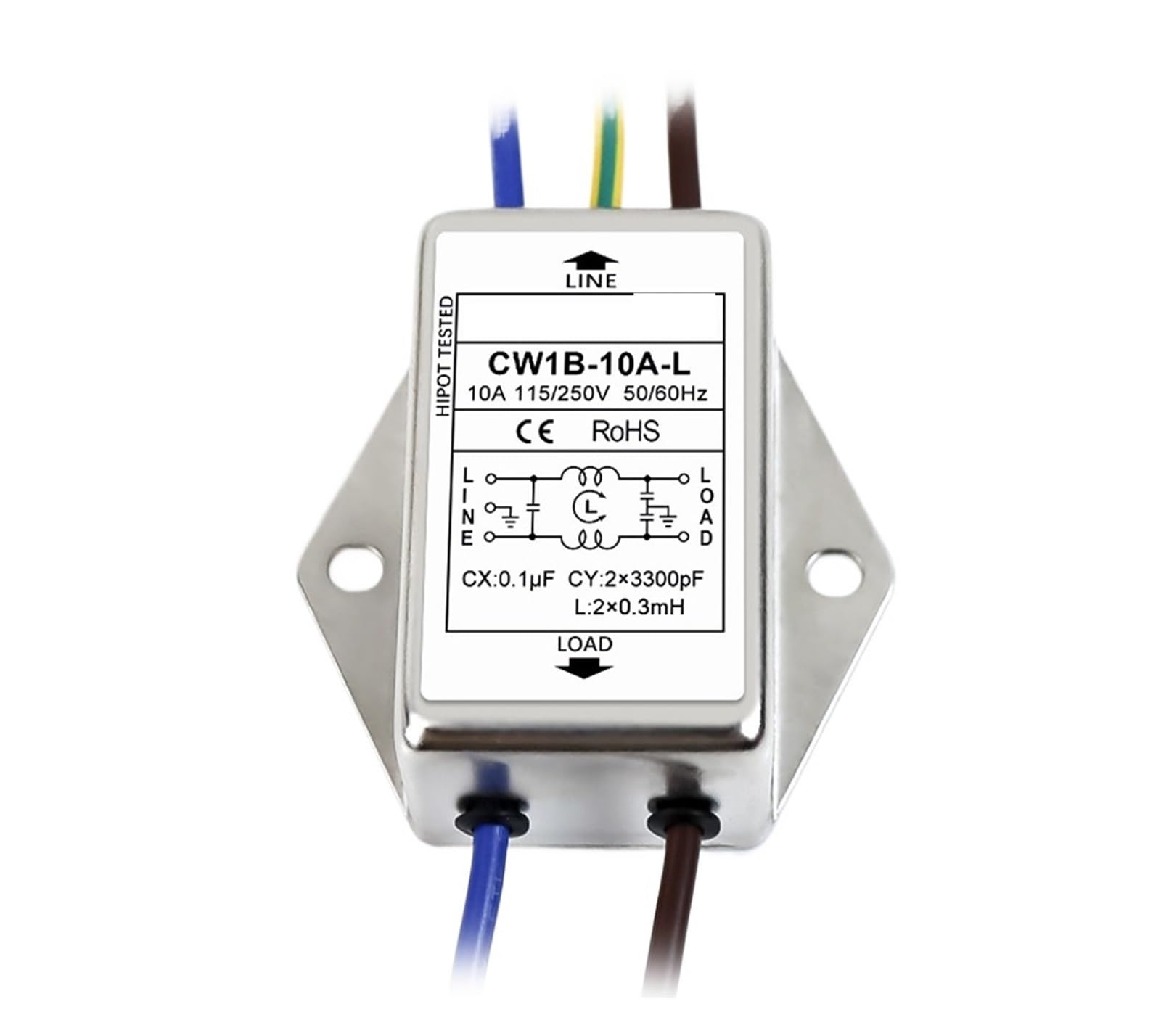 MBPAIHOP Power Filter CW1B-3A 6A 10A 20A-L AC 220V Single Phase Interference PurificationPower Filter CW1B-3A 6A 10A 20A-L AC 220V Single Phase Interference Purification(10A)
