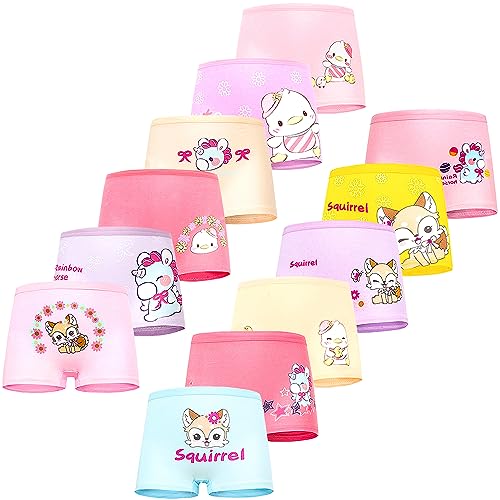 Domee Mädchen Boxershorts Baumwolle Unterwäsche Unterhosen 12er-Pack...