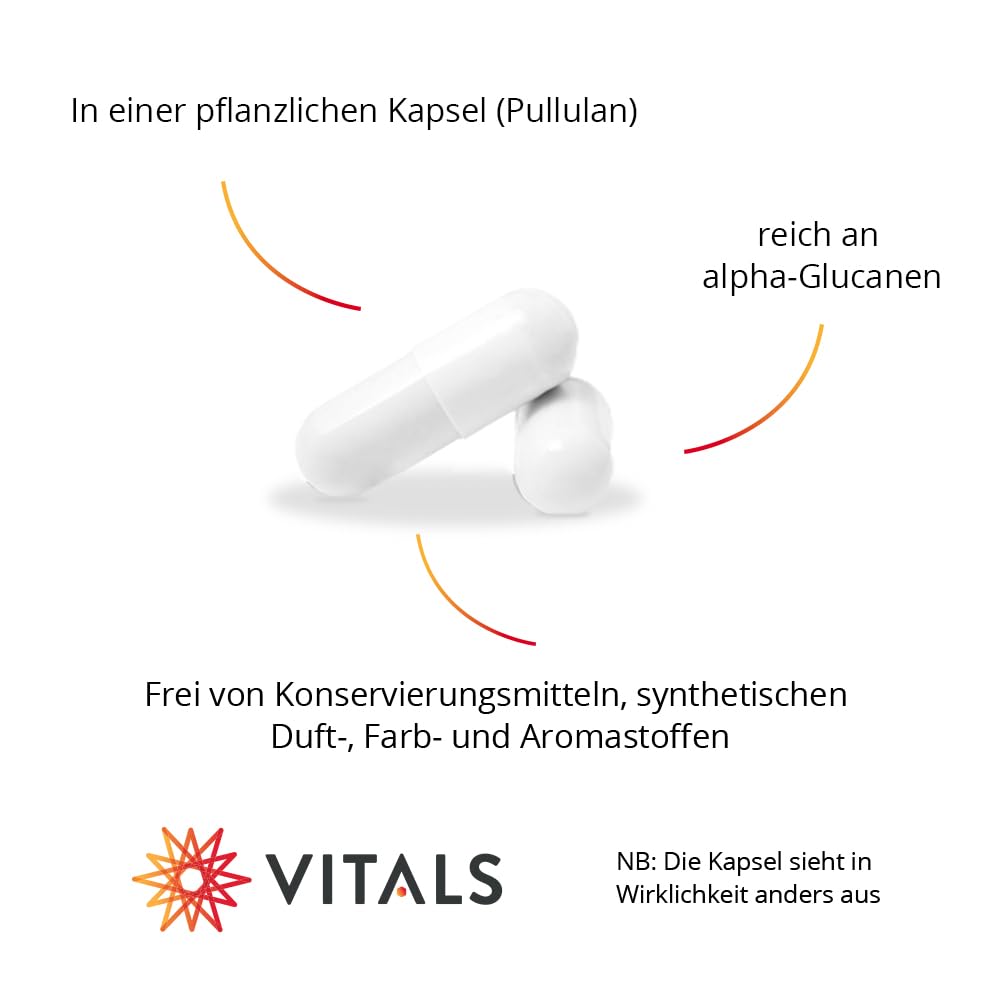 Vitals - AHCC 500 mg, 180 Kapseln, mit Alpha-Glucanen. 100% Vegan. Originalprodukt von den ursprünglichen Entdeckern
