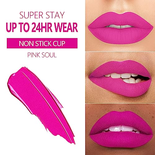Image of MAKI YIKA 3Pcs Matte Liquid Lipstick Red Purple Pink Lipstick Long Lasting