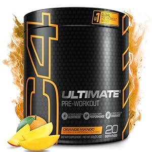 Cellucor C4 Ultimate Pre Workout Powder Orange Mango – Sugar Free Preworkout Energy Supplement for Men & Women – 300mg Caffeine + 3.2g Beta Alanine + 2 Patented Creatines – 20 Servings