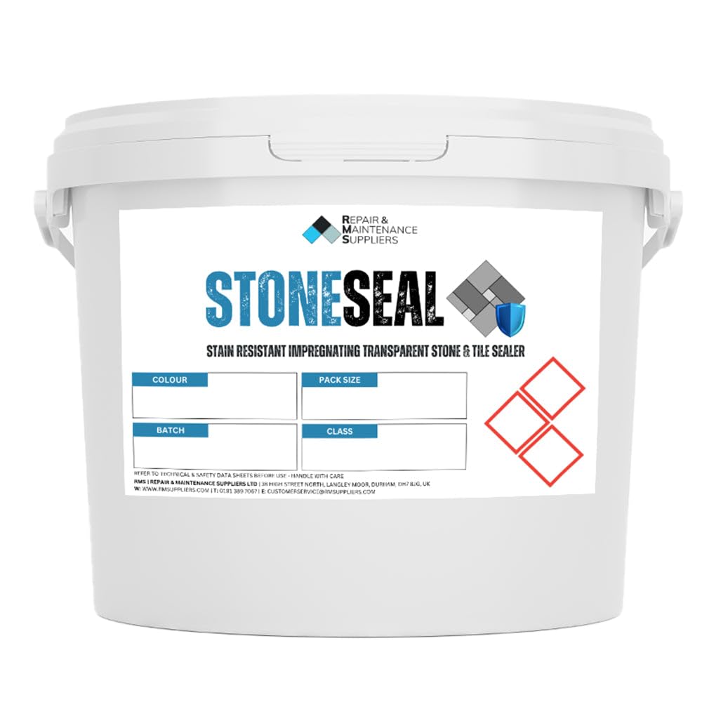 RMS Stoneseal | Stain Resistant Impregnating Transparent Stone & Tile Sealer for Concrete, Stone, Marble, Terracotta, Path, Driveway & Pavement Surfaces