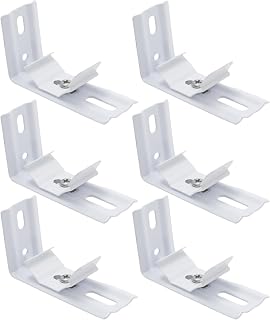 6-Pack 3 Inch Vertical Blind L Bracket, Metal Mounting Holder for 1-1/2 Inch Headrail, Indoor Outdoor Curtain Accessories (White)