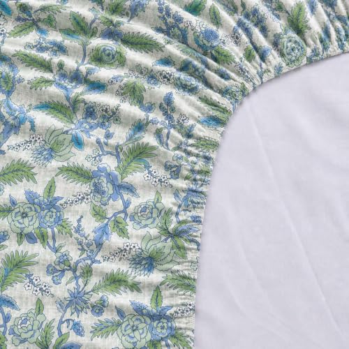 Image of LANE LINEN Symphony 100% Cotton 144TC King Bedsheet Set, 3 Piece, Printed | Printed 3-Piece Set With 1 King Fitted Bedsheet (1.83 x 1.98 M + 0.30D CM), 2 Pillow Covers, 144 TC, Soft & Breathable Cotton