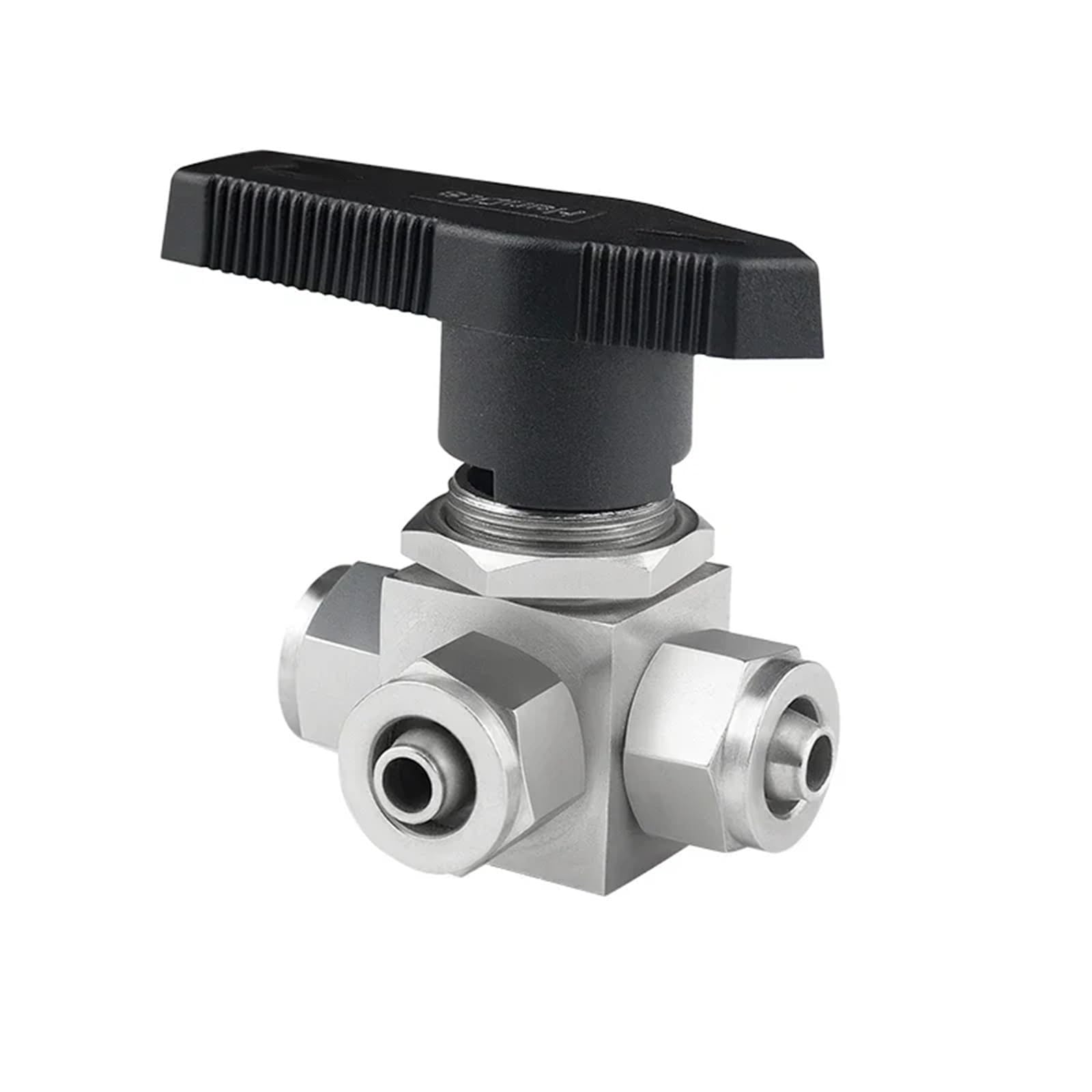 Poziomy trójnik L/T Port Fit 4 6 8 10 12 14 mm wąż szybko odcinający zawór kulowy 304 316 stal nierdzewna pneumatyczne powietrze 1 szt. (10 x 6,5 mm, SS316)
