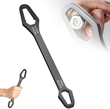 2026 Universal Car Torx Wrench, 8-22mm Self-tightening Wrench, Double-Ended Universal Anti-Slip Wrench 5/16 - 7/8, Multifunctional Sink Tool Plumbing Repair Wrench for Tight Spaces Black 3-17mm