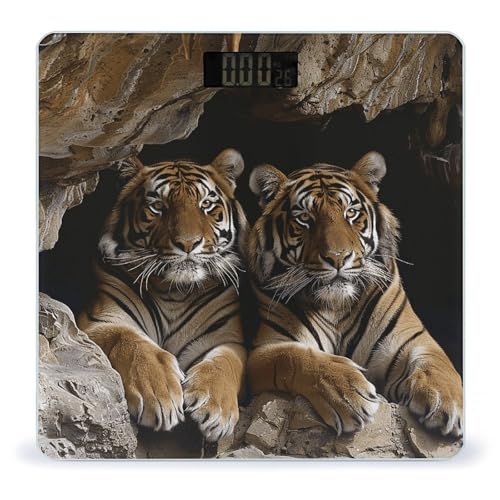 Báscula digital Tiger in Cave de vidrio templado miniatura 1