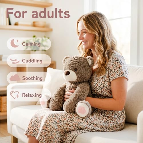 Image of Niuniu Daddy Brown Bear Weighted Stuffed Animals, Plush Toy Pillow for Kids