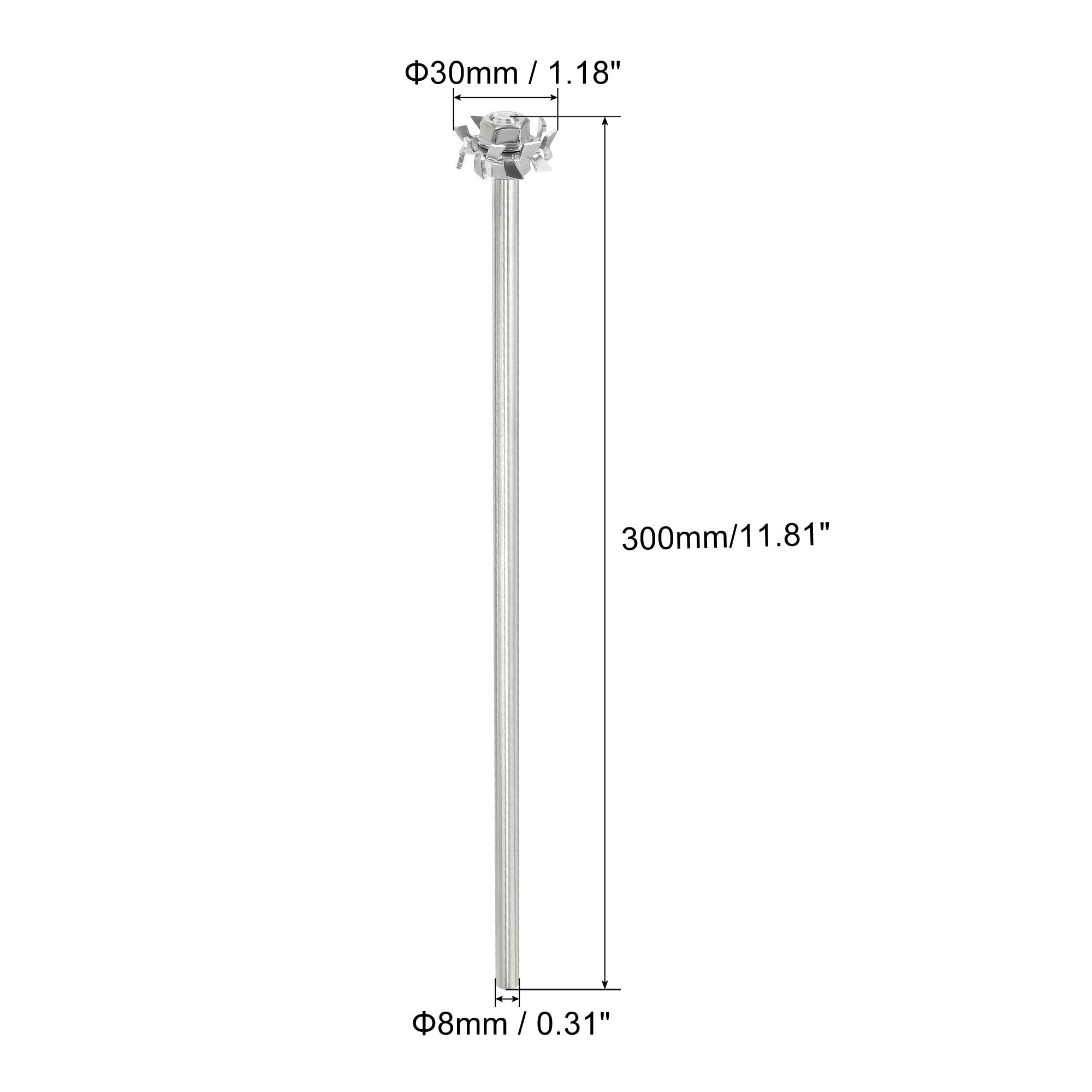 sourcing map 304 Inoxidable Acero Agitador Varilla 11.81" Longitud Dispersión Máquina Agitar Palos con 1.18" ID Dispersión Disco para Laboratorio, Industrial
