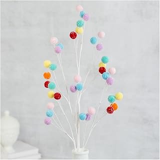 Factory Direct Craft Group of 2 Multi Color Puff Ball Sprays for Decorating and Floral Arrangements - 28 Inches High