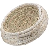 Nichoir à oiseaux à base plate : fabriqué à partir de paille naturelle, ce nid offre une excellente chaleur et respirabilité, un confort élevé à vos oiseaux, nid de panier de lit de chat tissé à la main, nid d'oiseau de nid de de perroquet