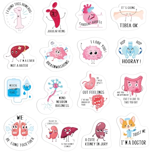 400 Pcs Nursing Stickers Funny Pun Nurse Stickers Medical Themed Decals Nursing Student Decals Nurse Accessories for Water Bottles Laptop Envelopes Phone Nurses Week Supplies(Vibrant)