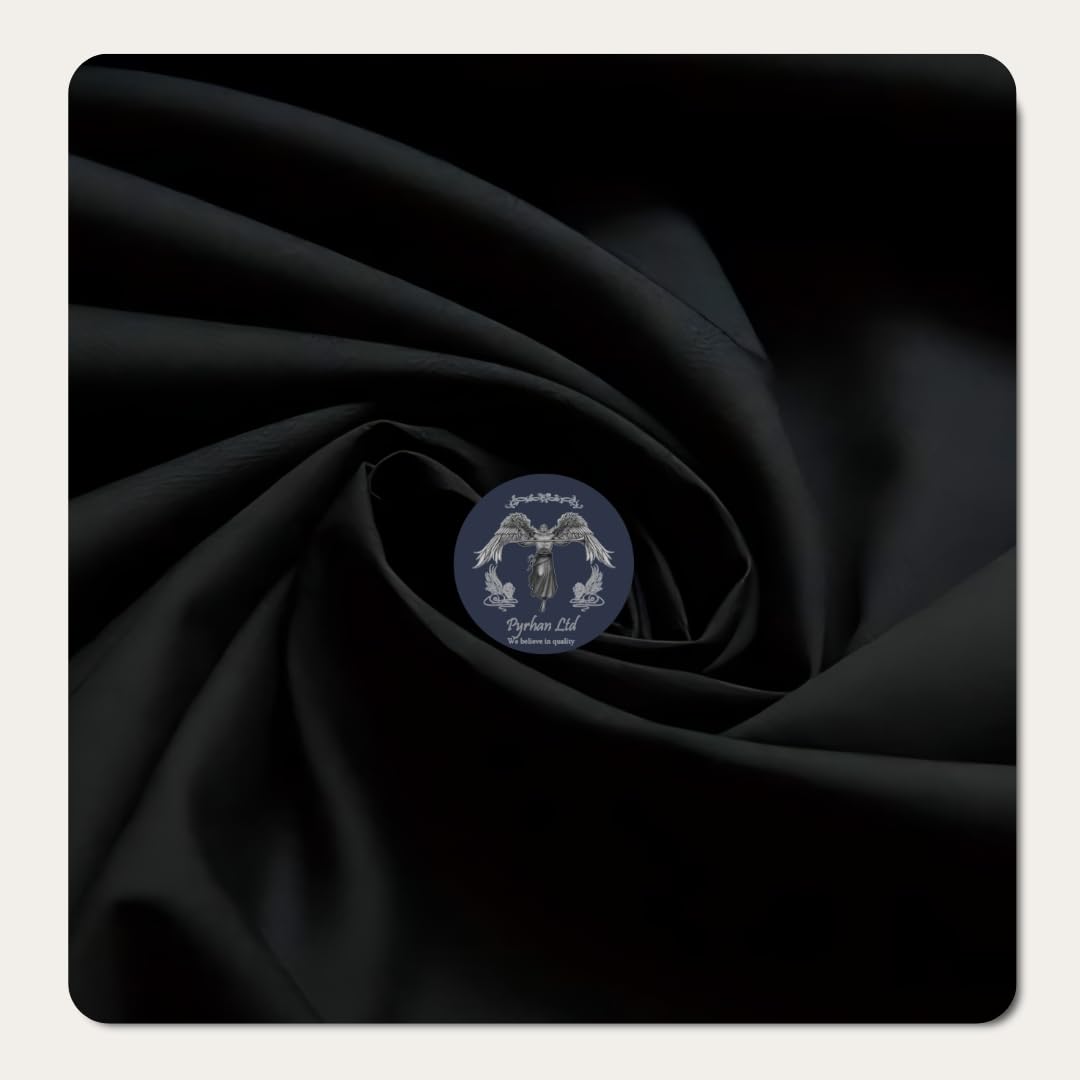 Poplin Polycotton Fabric by The Metre UK, 45 inch Wide Black Cotton Polyester Fabric Material, Sewing Material, Lining Fabric, Dressmaking Fabric, Quilting Lining Cloth, By Pyrhan, (Black)