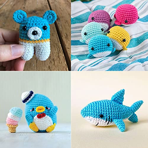 3 Pack Beginners Crochet Yarn Yellow White Blue Cotton Crochet Yarn For Crocheting Knitting Beginners With Easy-To-See Stitches Cotton-Nylon Blend Crochet Yarn For Beginners Crochet Kit(3X50G) #TOP6