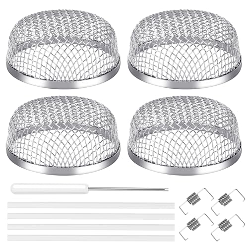 Image of TONDA RV Furnace Vent Screen, Bug Screens Heater Vent Cover for Camper with Installation Tool and Silicone Rubber, 2.8 x 1.3 Inch, 4 Pack