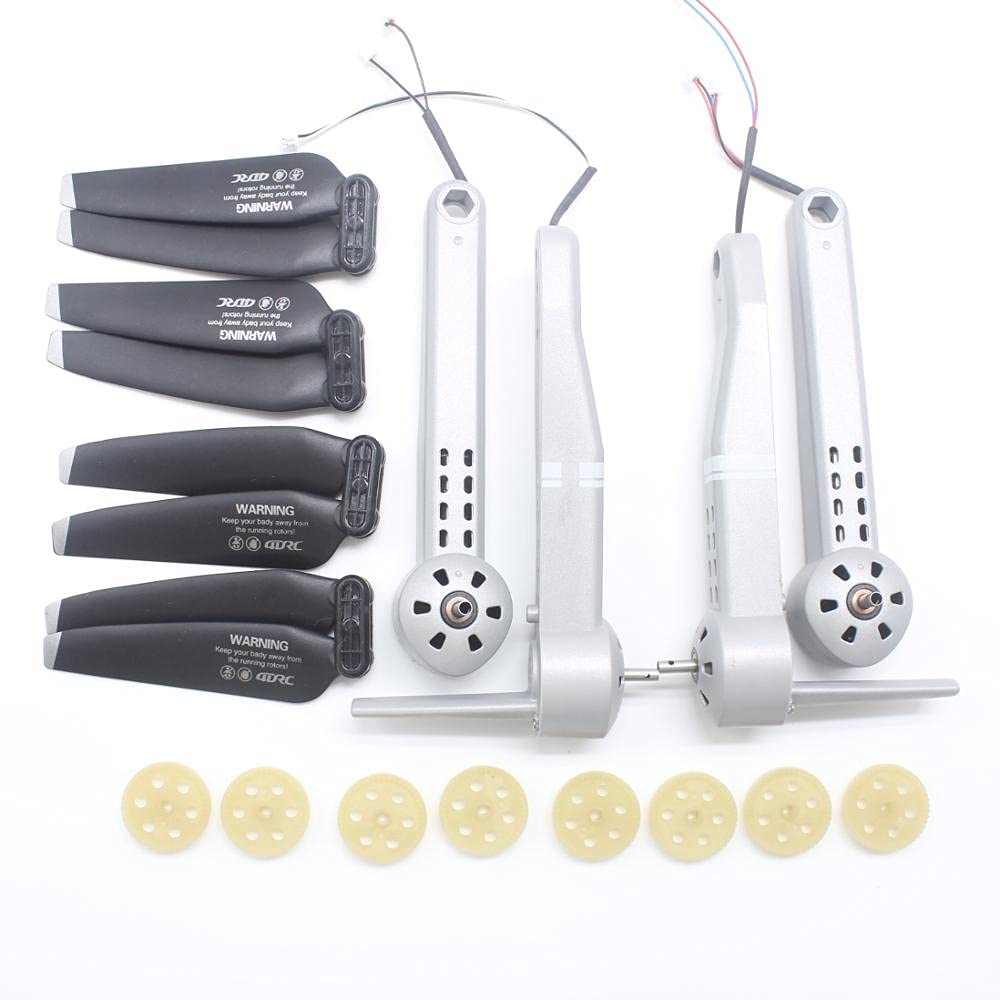 【Partes de Juguete de Control Remoto】 F3 Drone Repuestos Accesorios Hélices Engranajes Cuchillas Prop Motor Motor Brazo - Materiales ambientalmente amigables (Color : White)