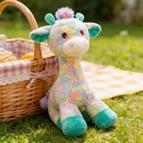 Image of SCOOBA Vibrant Eye Soothing Multi Color Giraffe Soft Toy 40cm Height (Giraffe)