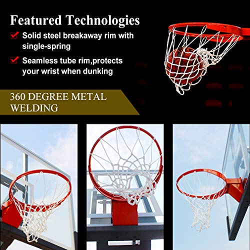 Progoal Basketball Rim Replacement, Breakaway Heavy Duty Flex Rim 5/8-In, Standard Goal Reinforced Mounting Bracket Indoor And Outdoor (1-Spring Basketball Rim) #TOP1