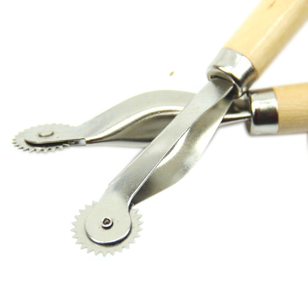 Roue à Tracer Perforatrice Avec Manche En Bois - Outil Pour Cuir, Cartes, Tissus, Loisirs Créatifs - Précision Et Espacement Régulier