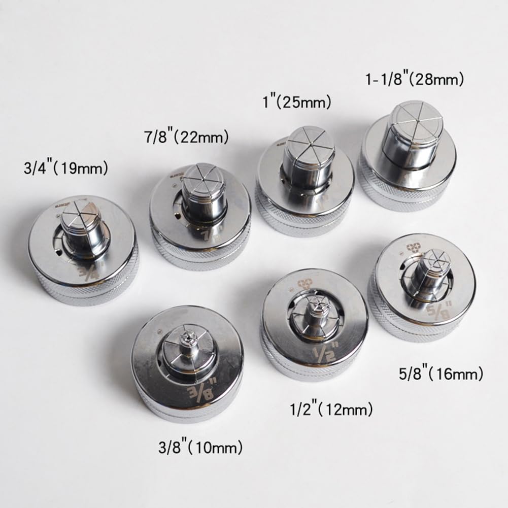Kit d'outils d'extension de tube en cuivre hydraulique pour tuyaux en cuivre de 3/8" à 1-1/8" - Comprend un outil d'ébavurage, un coupe-tube et 7 têtes d'expansion