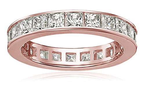Preisvergleich Produktbild La Lumiere - 925 Sterling SIlber vergoldet Quadratschliff transparent Swarovski Zirkonia