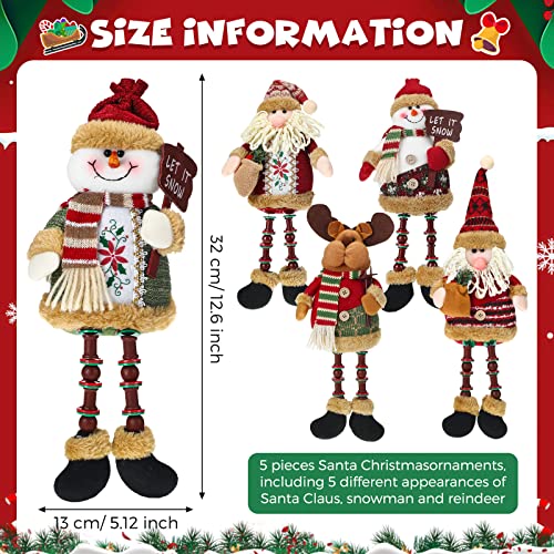 Aoriher-5-Pieces-Christmas-Shelf-Sitters-Plush-Santa-Snowman-Decorations-Reindeer-Christmas-Table-Fireplace-Decorations-Xmas-Sitting-Figurines-Ornament-for-Indoor-Home-Decor Aoriher 5 Pieces Christmas Shelf Sitters Plush Santa Snowman Decorations Reindeer Christmas Table Fireplace Decorations Xmas Sitting Figurines Ornament for Indoor Home Decor