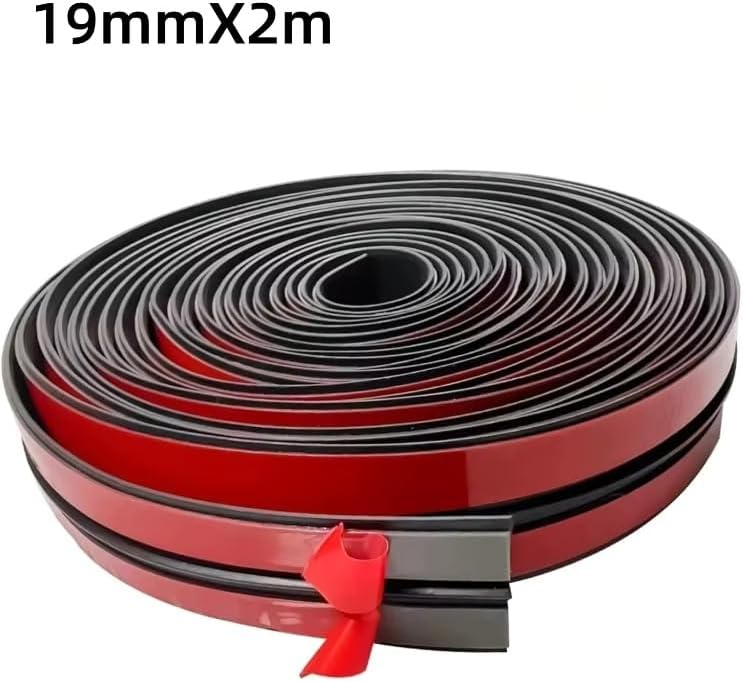 Car Rubber Seal Strips Auto Seal Protector Sticker Window Edge Windshield Roof Rubber Sealing Strip Noise Insulation(19MM 2M)